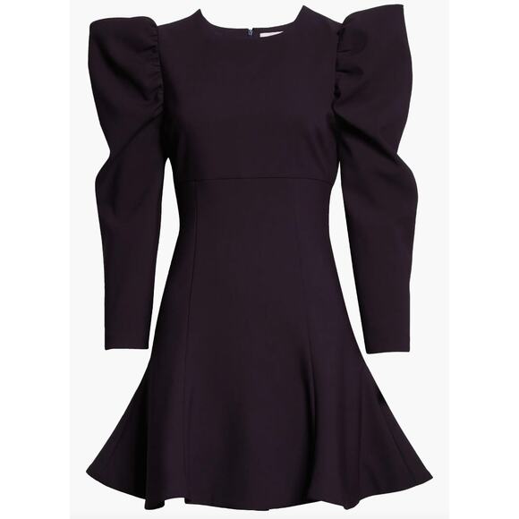 NWT Likely Alia Long Puff Sleeve Mini Dress Puffy sz 14 Navy Blue $248 Women's - Picture 2 of 16